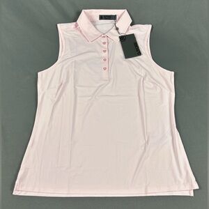 G/FORE G4 Womens Golf Shirt Polo Silky Tech Sleeveless Medium Pink Nylon